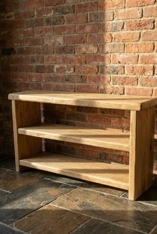 Rustic Reclaimed Wooden Shoe Bench – Handmade Shoe Rack – Solid Wood Storage
