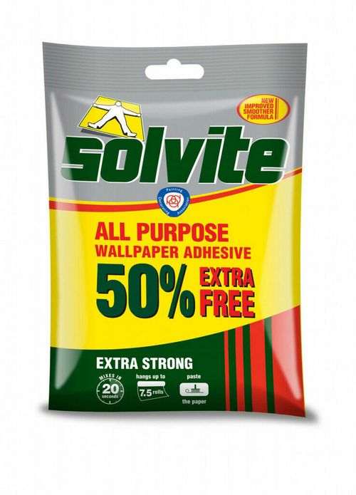 Solvite All Purpose Wallpaper Paste Extra Strong Adhesive Easy Mix Wallpaper Glu — image 1