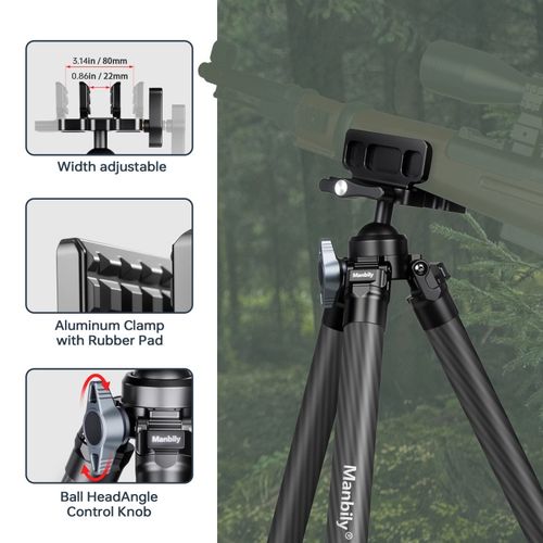 Manbily Carbon Fiber Hunting Tripod with saddle clamp,Hunting Tripod NEW STOCK — image 2