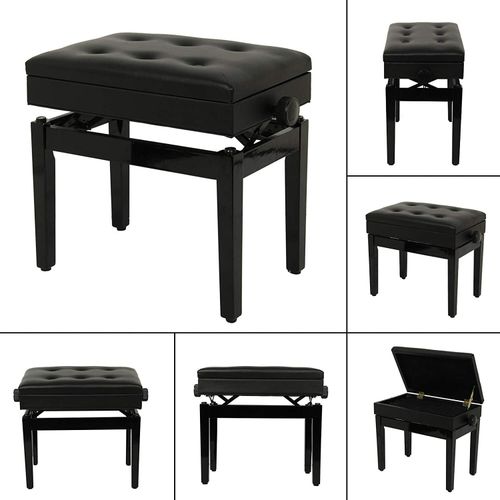 Piano stool height adjustable piano wooden stool keyboard stool cushion seat — image 4