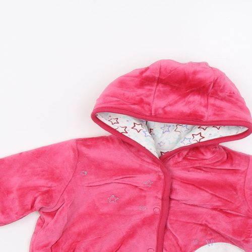 Marks & Spencer Girls Jacket Size 3-6 Months Pink Long Sleeve Hooded — image 4