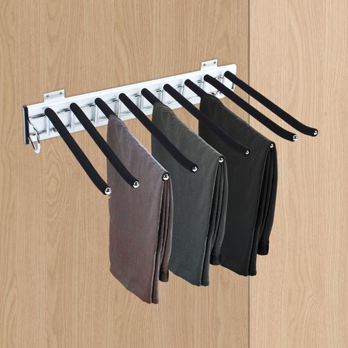 Heavy Duty Wardrobe Pull-out Trouser Rack w/Silent Rail Left Mounting Steel Rack — image 4