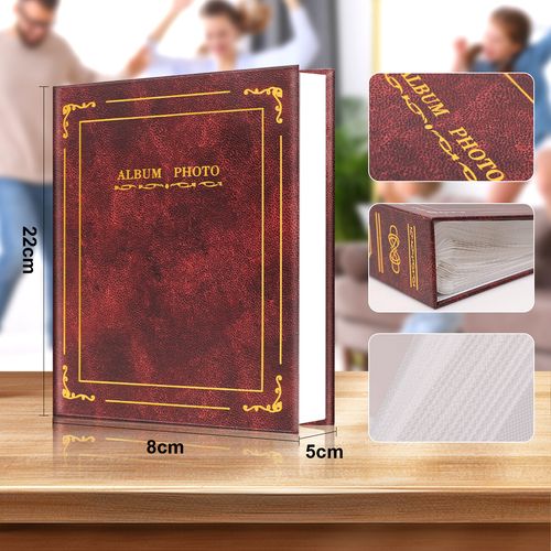 Traditional 6"X4" Photo Album Memo Holder Photo Album with 200 Pockets Burgundy* — image 2