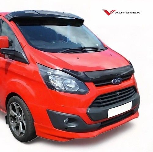 BLACK  BONNET WIND STONE PROTECTOR FOR FORD TRANSIT TOURNEO CUSTOM 2012-17