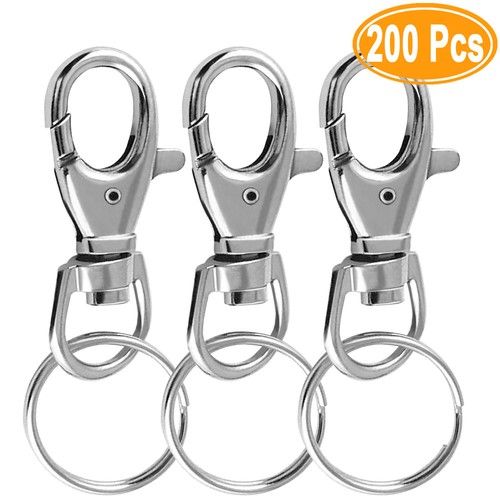 38mm Lobster Clasp Trigger Swivel Clasps Split Keyring Fob Key Ring Key Findings