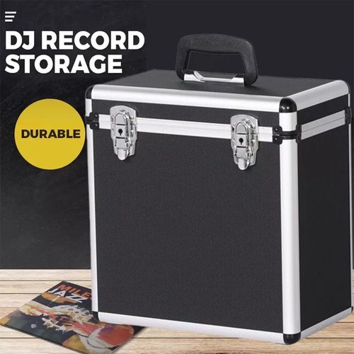 Vinyl LP Storage Box 12" Vinyl Record Storage Case Heavy Duty Lockable Box Black — image 6