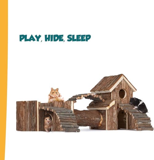 Petlicity Wooden Hamster Playground – Natural Cedar Climbing & Hiding Toy — image 7