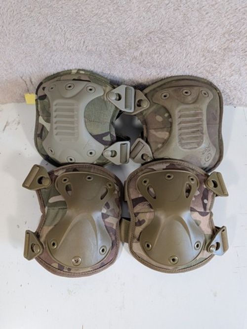 2 Pairs British Army Issue MTP Virtus Poron XRD Tactical Knee Pads + Bag