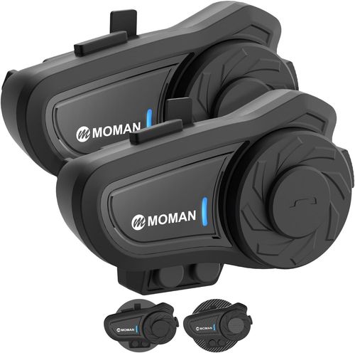 Moman H2Pro Motorcycle Intercom Helmet Wireless 5.1 Communication System 1000M — image 1