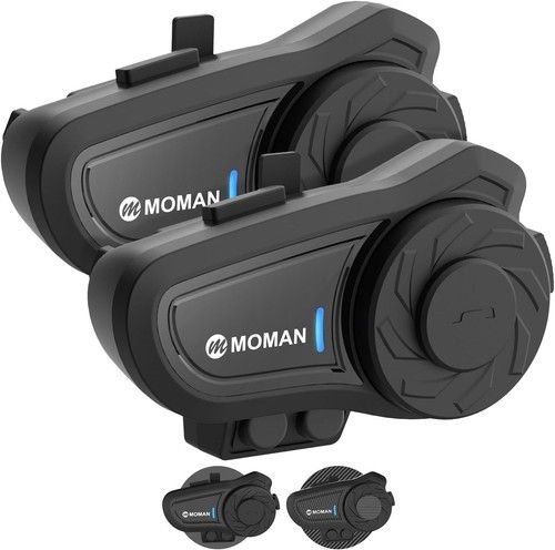 Moman H2Pro Motorcycle Intercom Helmet Wireless 5.1 Communication System 1000M