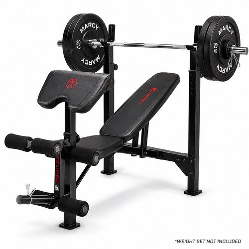 Heavy Duty Olympic Weight Bench Adjustable Home Gym MARCY Leg Developer/Preacher