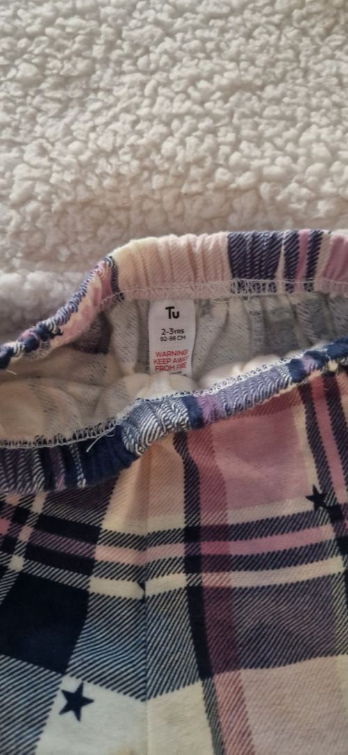 Tu Girls 2-3 Years 2pc Sherpa Star Appliqué Sweatshirt & Plaid Trousers — image 5