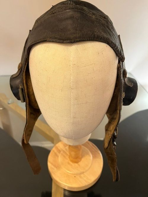 WW2 RAF First Pattern C Type Leather Flying Helmet Aircrew Pilot Original — image 6