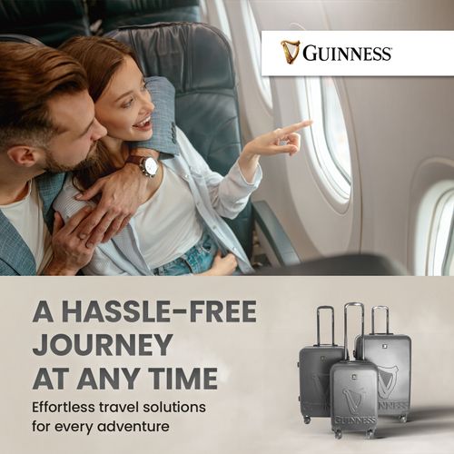 Guinness ABS Hard Shell Suitcase Travel Luggage, Combo Lock, Spinner Wheels — image 9