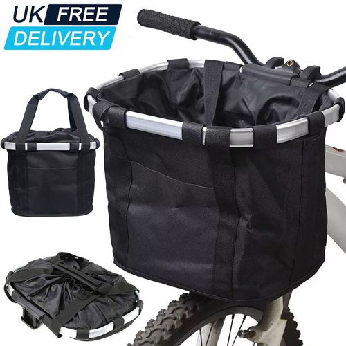 Bicycle Front Basket Foldable Bike Handlebar Bag Pet Carrier Frame Storage Pack — image 1