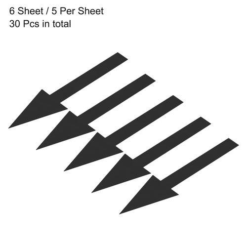 6 Set / 30Pcs 6x2" Arrow Sticker Directional Arrow Sign Floor Decal Black — image 3