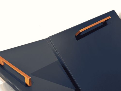 Kitchen Cabinet Pull Out Storage Basket 200mm Navy Blue Door Base Cupboard Nora — image 10