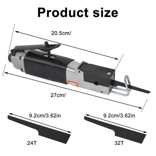 Air Body Hacksaw Cut Off Saw Cutting Metal Tool Pneumatic Reciprocating 4 Blades — image 11