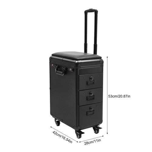 3 In 1 Tattoo Travel Cases With Tattoo Armrest Stand Rolling Makeup Train Case — image 9