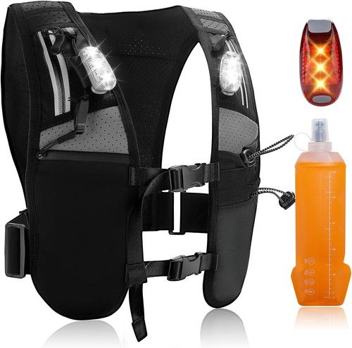 LED Hydration Vest with 500ml Bottle for Running Cycling Hiking