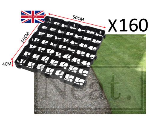 160 Grids( 40m2) Gravel/Grass Grid Paver Base Deck Path Turf Lawn Shed Garden