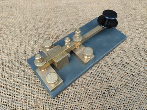Morse Code Telegraph Key on Slate Base — image 3