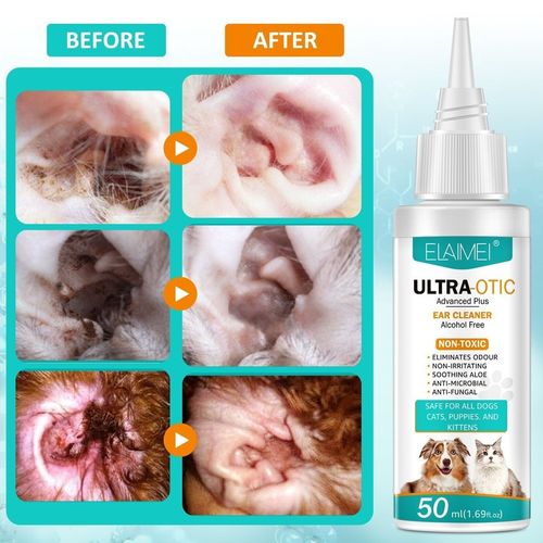 Ear Drops Dogs Cats Pets Treat Ear Wax Scratching Odours UK Stock-50ml — image 4