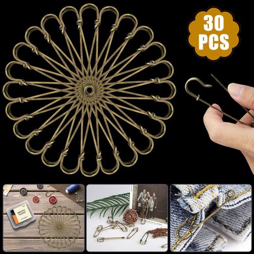 30Pcs/Set Large Heavy Duty Metal Safety Pins Brooch Pins DIY Sewing Tools — image 9