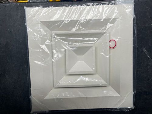Lindab 6500-S Aluminium Square Vent 150mm x 150mm White/Silver