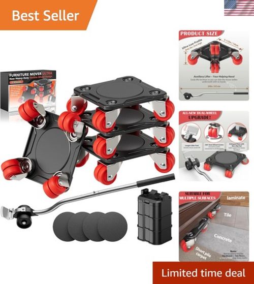 Furniture Mover Ultra with 8 Wheels – All-New Upgraded Heavy Item Moving Tool...