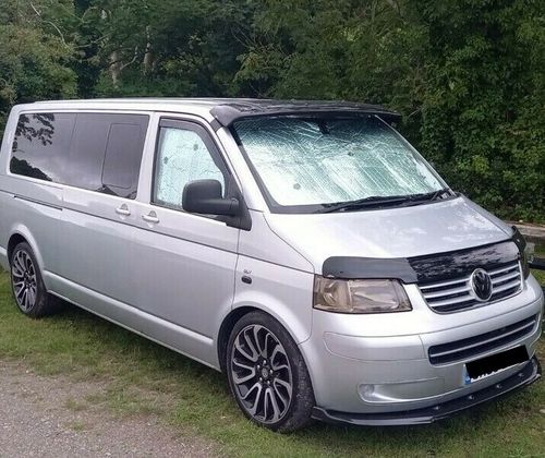 VW Transporter T5 + T6- T6.1 2004-2020 Black External Sun Visor Solid Acrylic — image 3