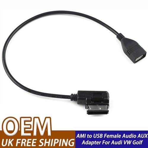 For AUDI Music Interface MDI MMI AMI to USB Cable Data Sync Charging Adapter UK
