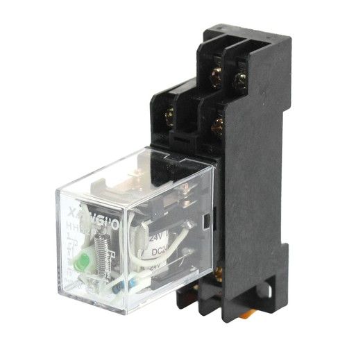 HH52P DC 24V 8P DPDT Green Light Power Electromagnetic Relay w Socket