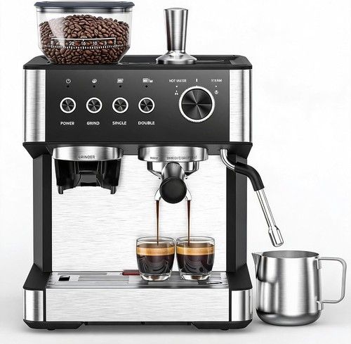 GARVEE 15 Bar Café Espresso Machine Bean to Cup Home Coffee Maker With Grinder