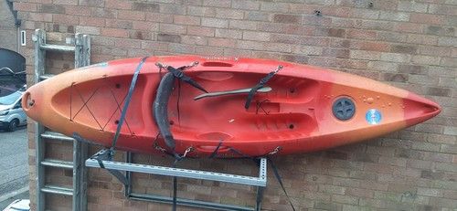 Perception Scooter Kayak Sit-On Top with Paddle and Seat. Orange And Red