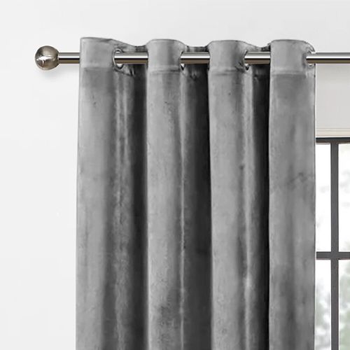 Thick Heavy Velvet Curtains PAIR of Eyelet Ring Top Fully Lined Ready Made  — image 4