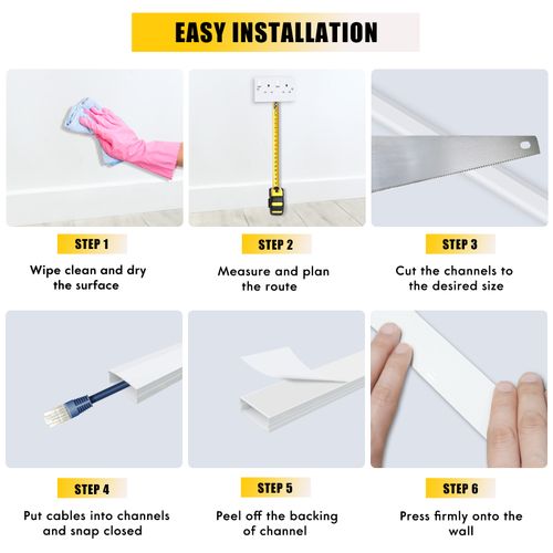 Electrical Cable Trunking Self Adhesive 4M Wire Trunking Cable Tidy for Wall TV — image 5