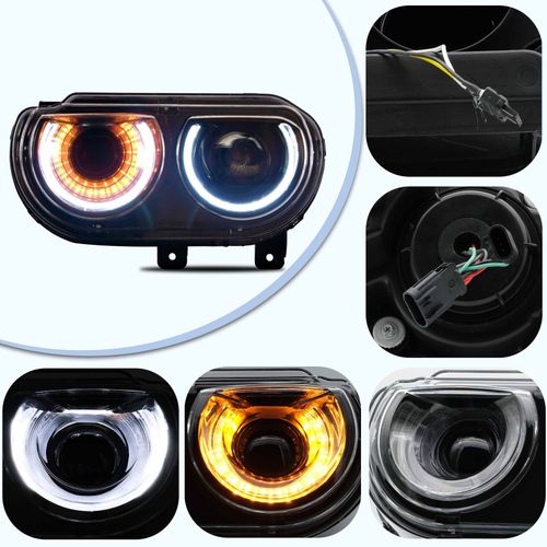 2*Headlights For Dodge Challenger 2008-14 VLAND LED RGB Projector Sequential RHD — image 11