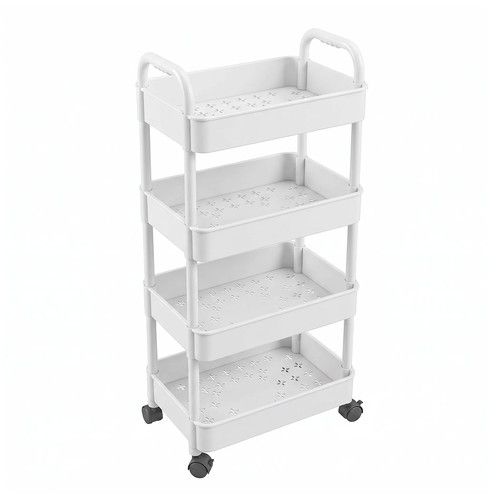 4 Tier Storage Trolley Cart on Wheels Kitchen Bathroom Laundry Narrow Space Rack