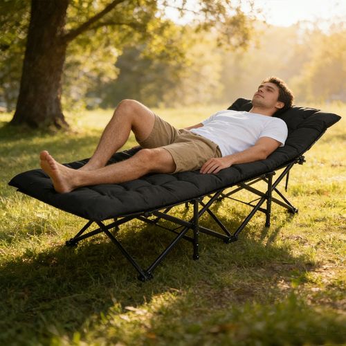Camping Cot Heavy-Duty Portable Camping Bed  Folding Sleeping Bed with Mattress — image 17