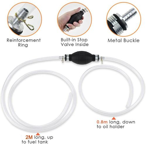 Hand Siphon Pump Petrol Diesel Water Oil Liquid Fuel Transfer Easy Use Pump UK — image 2