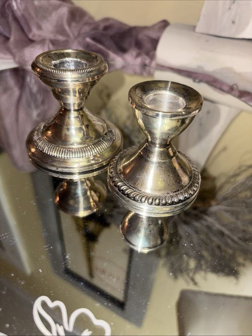 VTG Sterling Silver .925 Candle Stick Holders Concentric Circle/Duchin Creation — image 11