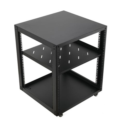12U 19" Rackmount Server Frame Network Cabinet Open Frame Server Rack Black — image 5