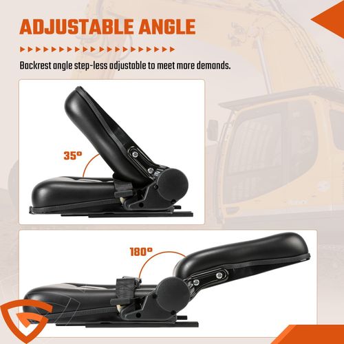 Universal Forklift Seat with Foldable Seatback Security Lock GEARZAAR Brand — image 7