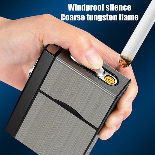 Cigarette Box Cigarette Case with Lighters USB Rechargeable Electric Lighter — image 5