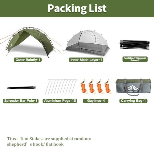 Backpacking Tent 2 Man Waterproof Lightweight Easy Setup Camping Shelter — image 6