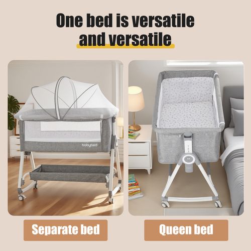 Baby Bedside Crib Sleeper Bassinet Safe Co-Sleeping Storge with Changing Table — image 6