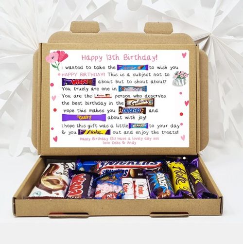 Personalised Birthday 40th Gift Box Chocolate Treat Hamper Him Her any Age
