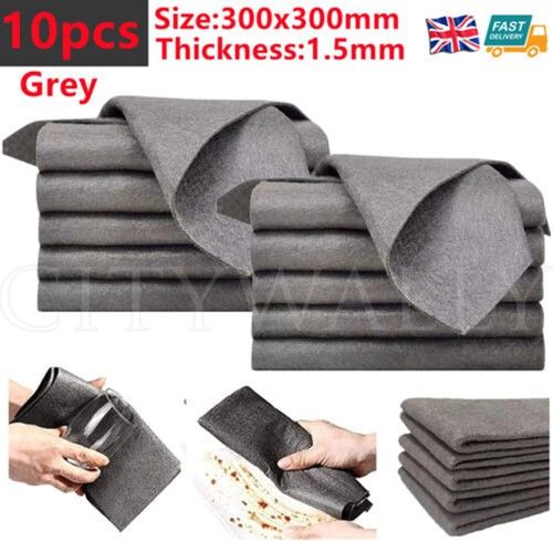 10PCS Thicken Magic Glass Cleaning Cloth Dishcloth Lint Free Rag Polish Cloth UK