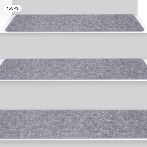 15 Pcs Stair Treads Carpet/Mats Non-Slip Self Adhesive Tape 8 x 30" w/TPR Gray — image 4